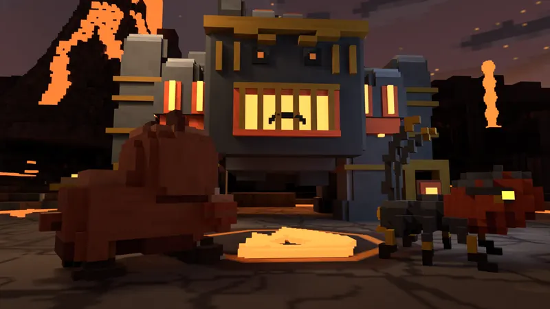 A towering furnace boss glows over a volcanic arena.